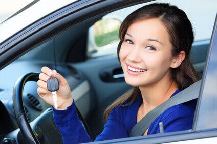 photo of Girl Happy To buy her used car online