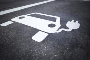 a chalk image of an electric car